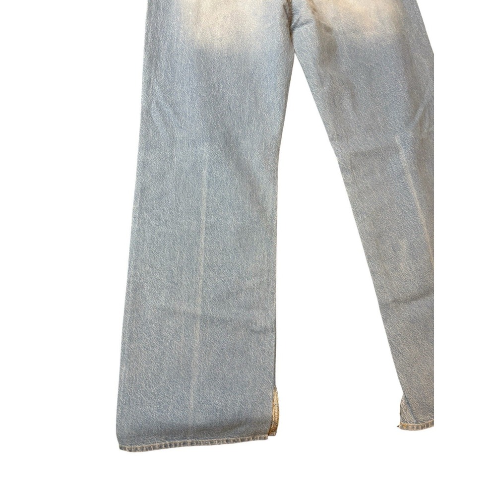Kancan‎ Jeans Womens 30 90s Flare Wide Leg Distressed Hem Light Wash High Waist - Picture 9 of 11